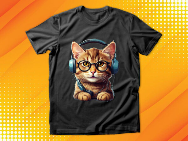 Cat with outlet glasses shirt