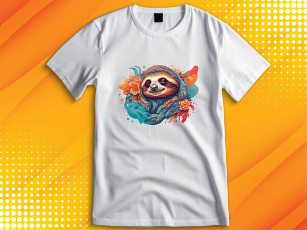 Sloth t shirt template vector