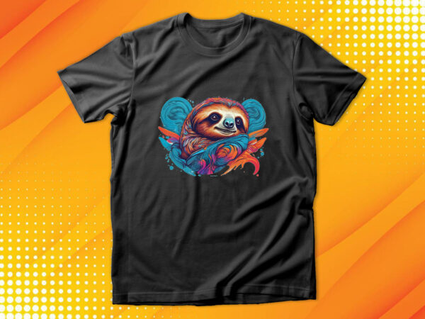 Sloth t shirt template vector