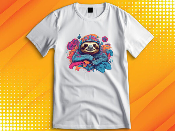 Sloth t shirt template vector