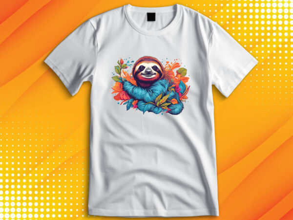 Sloth t shirt template vector