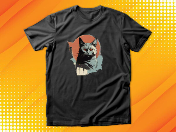 Black cat t shirt template