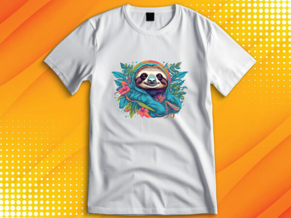 Sloth t shirt template vector