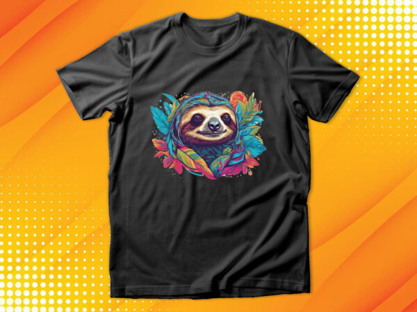 Sloth t shirt template vector