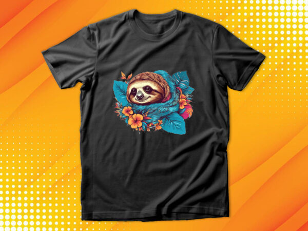 Sloth t shirt template vector