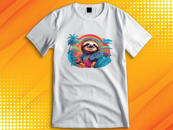 Sloth t shirt template vector