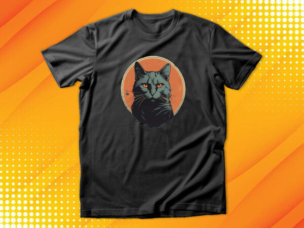 Black cat t shirt template