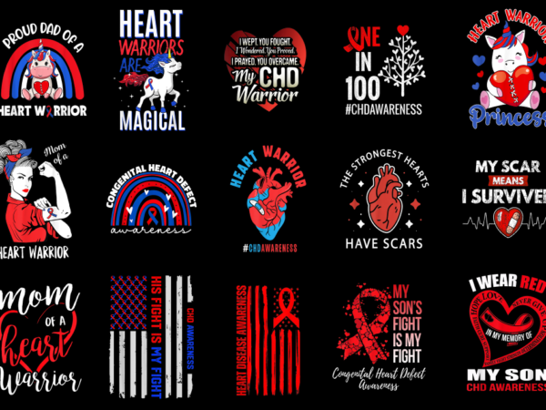 15 chd awareness shirt designs bundle p2, chd awareness t-shirt, chd awareness png file, chd awareness digital file, chd awareness gift, chd