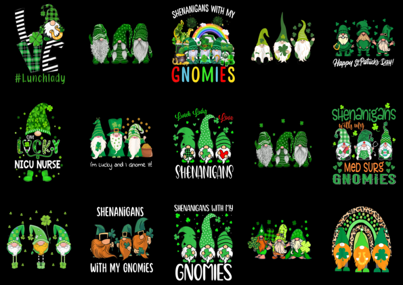 15 St. Patrick’s Day Gnome Shirt Designs Bundle P2, St. Patrick’s Day Gnome T-shirt, St. Patrick’s Day Gnome png file, St. Patrick’s Day Gno