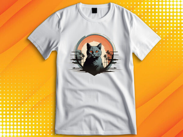 Black cat t shirt template