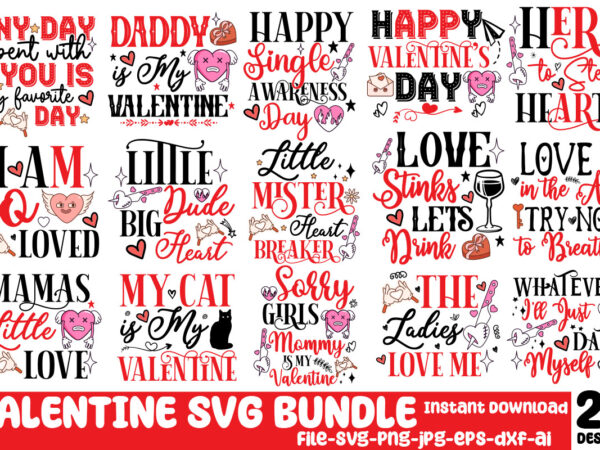 Valentine’s day t-shirt design bundle, happy valentine’s day t-shirt design, valentine svg bundle, valentine’s day sublimation png, love