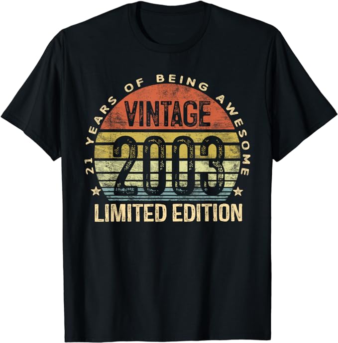 21 Year Old Gifts Vintage 2003 Limited Edition 21st Birthday T-Shirt