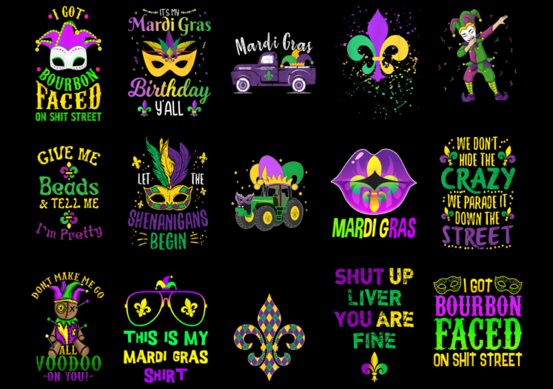 15 Mardi Gras Shirt Designs Bundle P22, Mardi Gras T-shirt, Mardi Gras png file, Mardi Gras digital file, Mardi Gras gift, Mardi Gras downlo