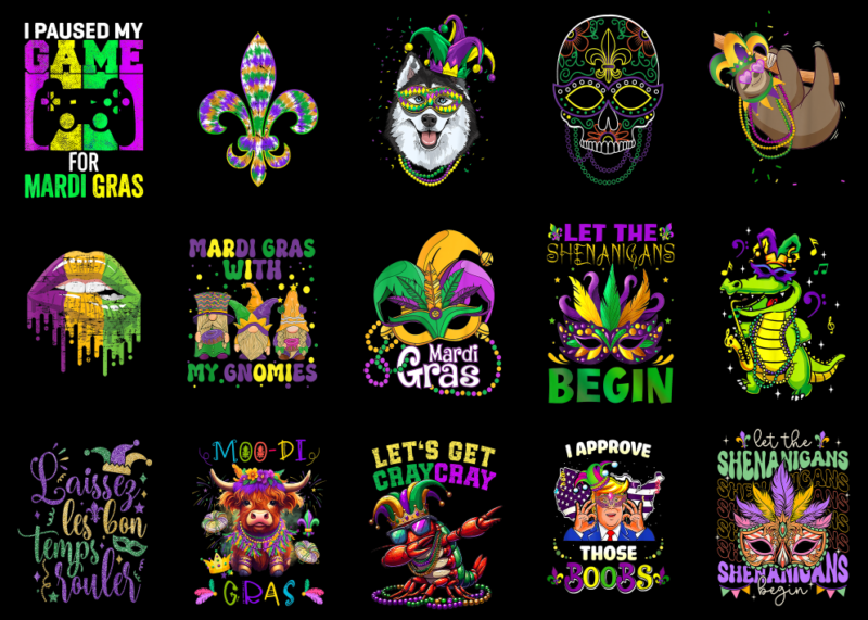 15 Mardi Gras Shirt Designs Bundle P25, Mardi Gras T-shirt, Mardi Gras png file, Mardi Gras digital file, Mardi Gras gift, Mardi Gras downlo