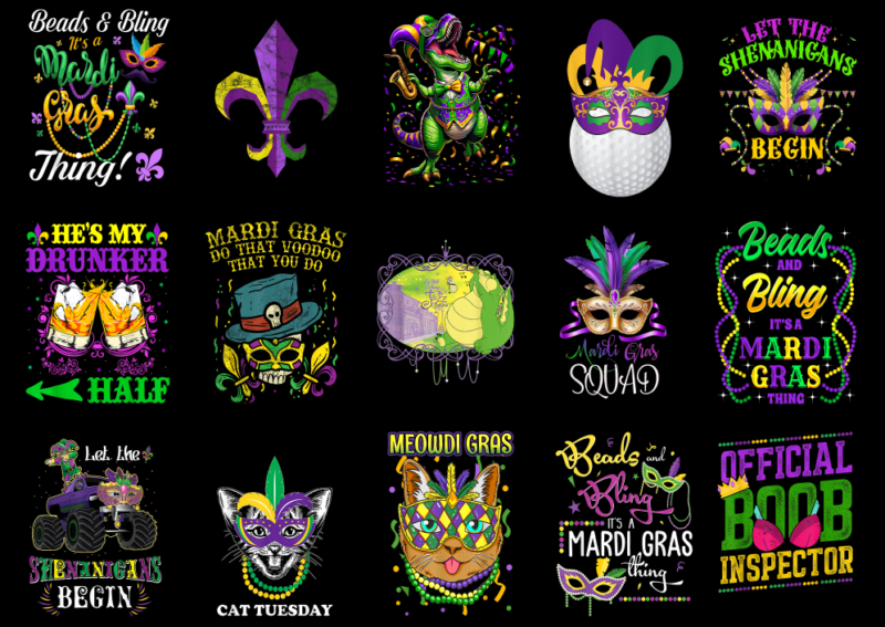 15 Mardi Gras Shirt Designs Bundle P26, Mardi Gras T-shirt, Mardi Gras png file, Mardi Gras digital file, Mardi Gras gift, Mardi Gras downlo