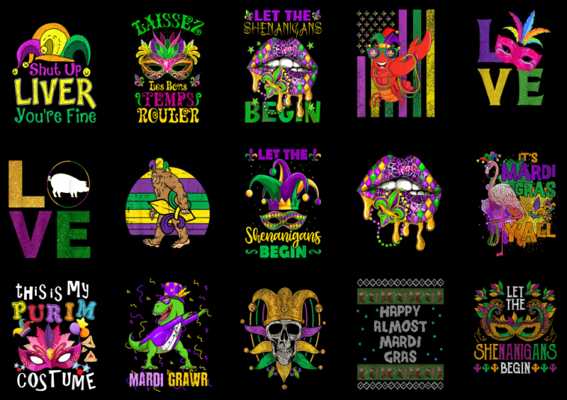 15 Mardi Gras Shirt Designs Bundle P27, Mardi Gras T-shirt, Mardi Gras png file, Mardi Gras digital file, Mardi Gras gift, Mardi Gras downlo