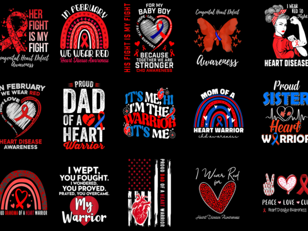 15 chd awareness shirt designs bundle p3, chd awareness t-shirt, chd awareness png file, chd awareness digital file, chd awareness gift, chd