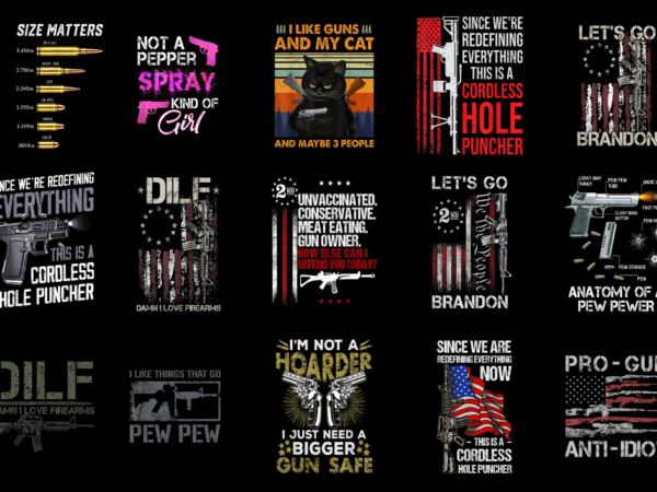 15 gun shirt designs bundle p4, gun t-shirt, gun png file, gun digital file, gun gift, gun download, gun design