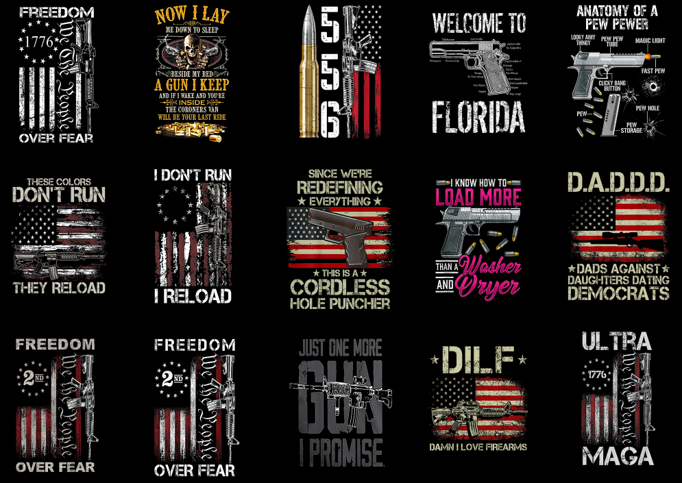 15 Gun Shirt Designs Bundle P5, Gun T-shirt, Gun png file, Gun digital ...