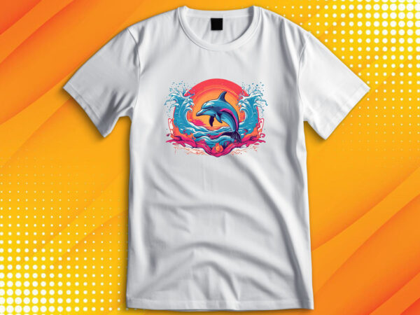 Dolphin t shirt vector illustration