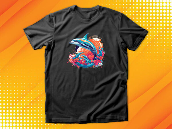 Dolphin t shirt vector illustration