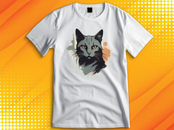 Black cat t shirt template