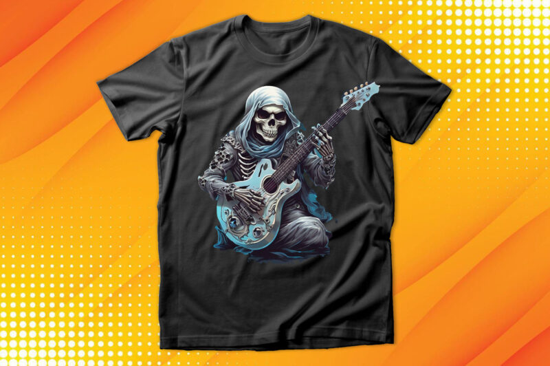 Ghost Skull Playing Guitar