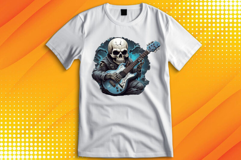 Ghost Skull Playing Guitar