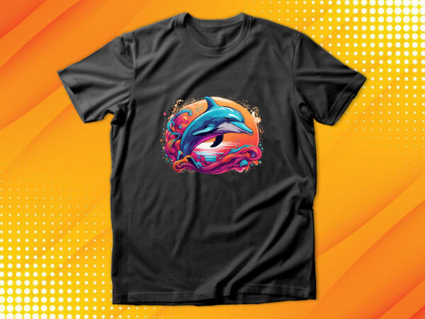 Dolphin t shirt vector illustration