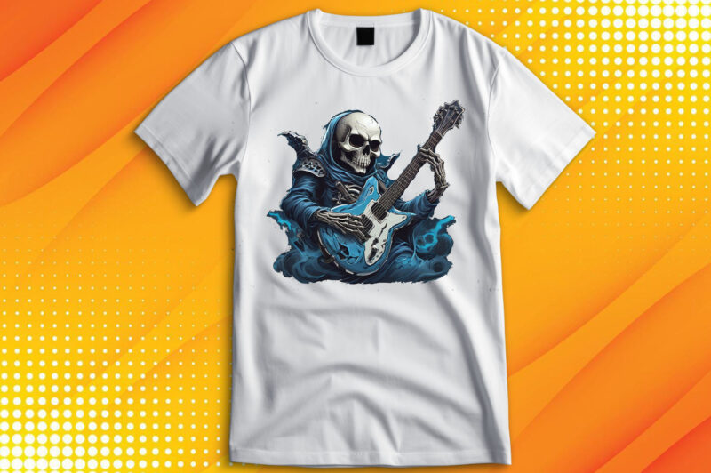 Ghost Skull Playing Guitar