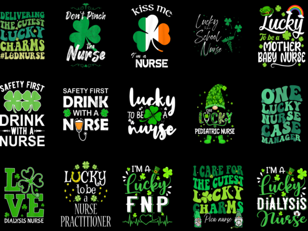 15 nurse st. patrick’s day shirt designs bundle p8, nurse st. patrick’s day t-shirt, nurse st. patrick’s day png file, nurse st. patrick’s d