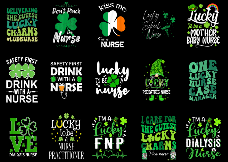 15 Nurse St. Patrick’s Day Shirt Designs Bundle P8, Nurse St. Patrick’s Day T-shirt, Nurse St. Patrick’s Day png file, Nurse St. Patrick’s D