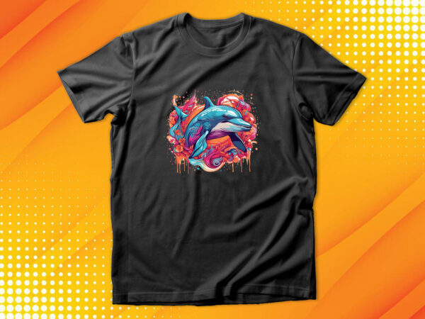 Dolphin t shirt vector illustration