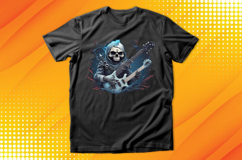 Ghost Skull Playing Guitar