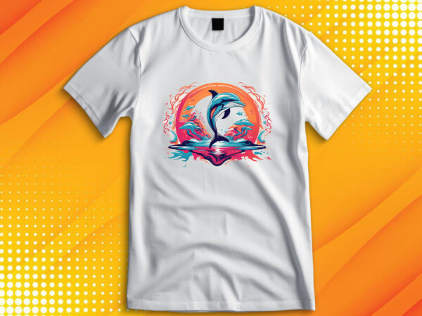 Dolphin t shirt vector illustration