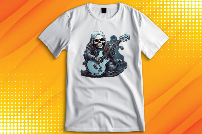 Ghost Skull Playing Guitar