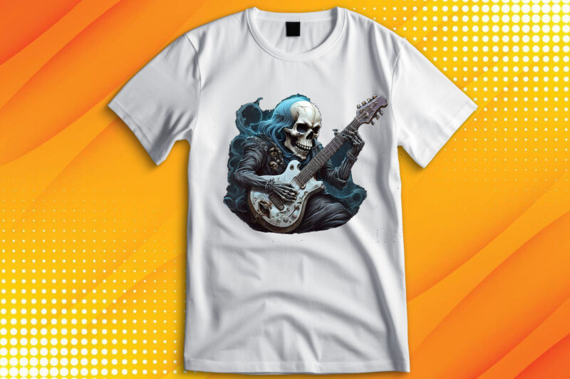 Ghost Skull Playing Guitar