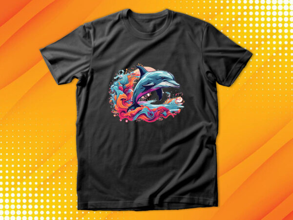 Dolphin t shirt vector illustration