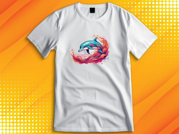 Dolphin t shirt vector illustration