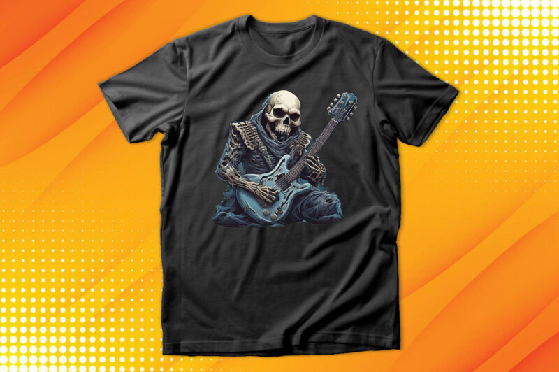 Ghost Skull Playing Guitar