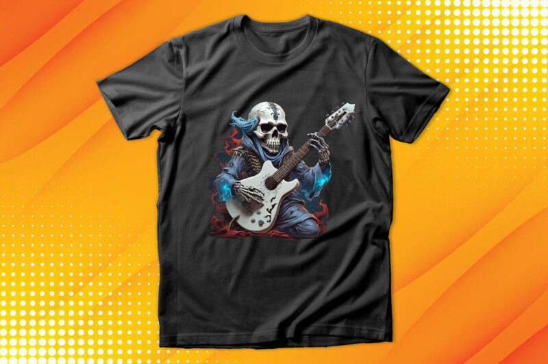 Ghost Skull Playing Guitar