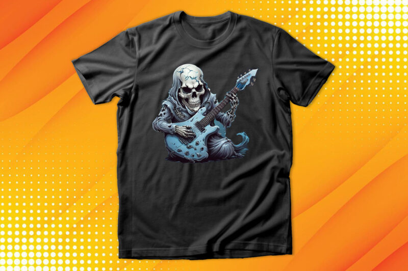 Ghost Skull Playing Guitar