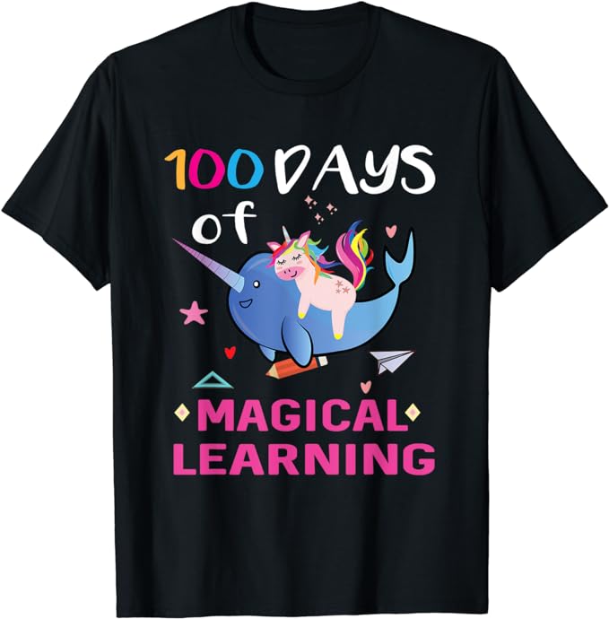 15 Unicorn 100 Days Of School Shirt Designs Bundle P18, Unicorn 100 Days Of School T-shirt, Unicorn 100 Days Of School png file, Unicorn 100