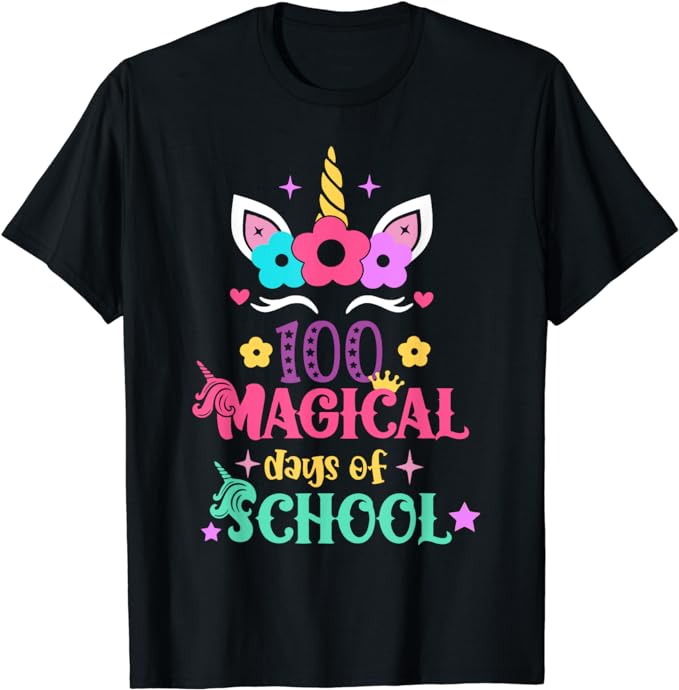 15 Unicorn 100 Days Of School Shirt Designs Bundle P9, Unicorn 100 Days Of School T-shirt, Unicorn 100 Days Of School png file, Unicorn 100