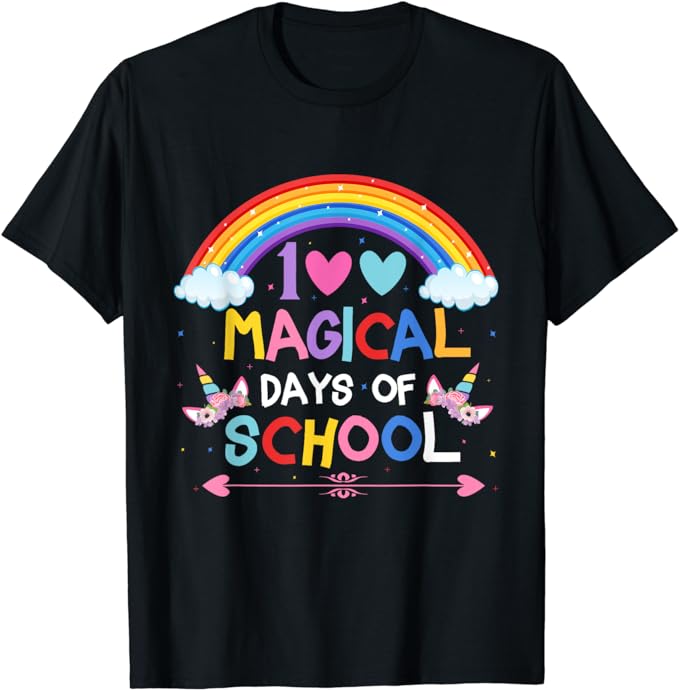 15 Unicorn 100 Days Of School Shirt Designs Bundle P9, Unicorn 100 Days Of School T-shirt, Unicorn 100 Days Of School png file, Unicorn 100