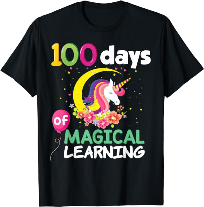 15 Unicorn 100 Days Of School Shirt Designs Bundle P13, Unicorn 100 Days Of School T-shirt, Unicorn 100 Days Of School png file, Unicorn 100