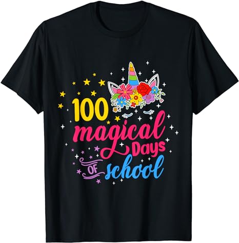 15 Unicorn 100 Days Of School Shirt Designs Bundle P1, Unicorn 100 Days Of School T-shirt, Unicorn 100 Days Of School png file, Unicorn 100