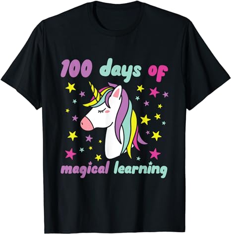 15 Unicorn 100 Days Of School Shirt Designs Bundle P14, Unicorn 100 Days Of School T-shirt, Unicorn 100 Days Of School png file, Unicorn 100