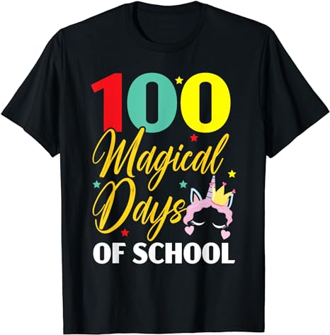 15 Unicorn 100 Days Of School Shirt Designs Bundle P14, Unicorn 100 Days Of School T-shirt, Unicorn 100 Days Of School png file, Unicorn 100