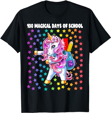 15 Unicorn 100 Days Of School Shirt Designs Bundle P9, Unicorn 100 Days Of School T-shirt, Unicorn 100 Days Of School png file, Unicorn 100